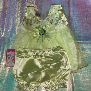 Unik Light Green Formal Kids Dress Set vintage